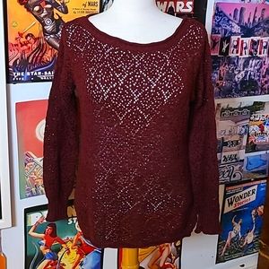 Lacy Weave Burgundy Pullover 😍